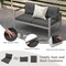 Costway Patio Aluminum Loveseat Sofa Outdoor Chair with WPC Armrests & Cushions Backyard